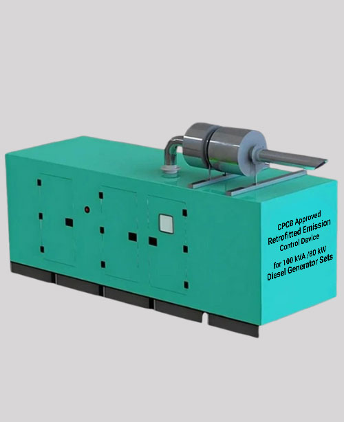 Retrofitted Emission Control Device (RECD) for 100 kVA /80 kW DG Set: CPCB Approved