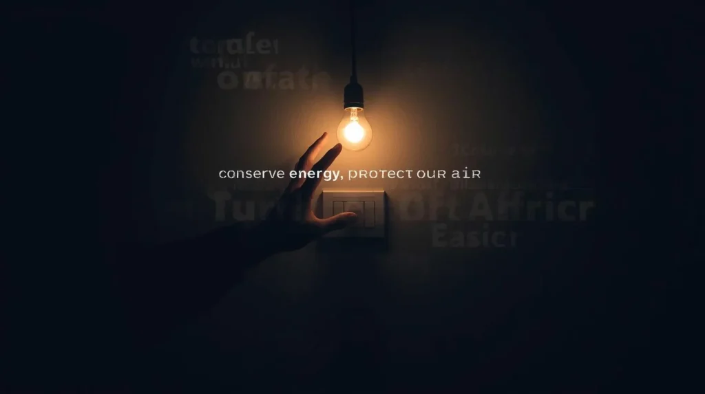 Turn Off The Light When Not In Use : Conserve energy, protect our air