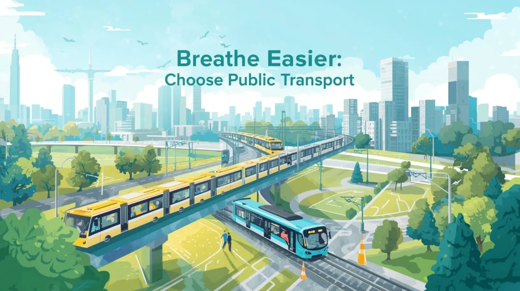 reducing air pollution to using public transport : Choose Public Transport