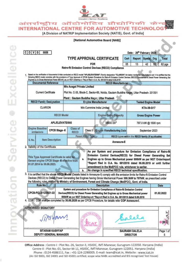 Type Approval 330.3kw to 797kw