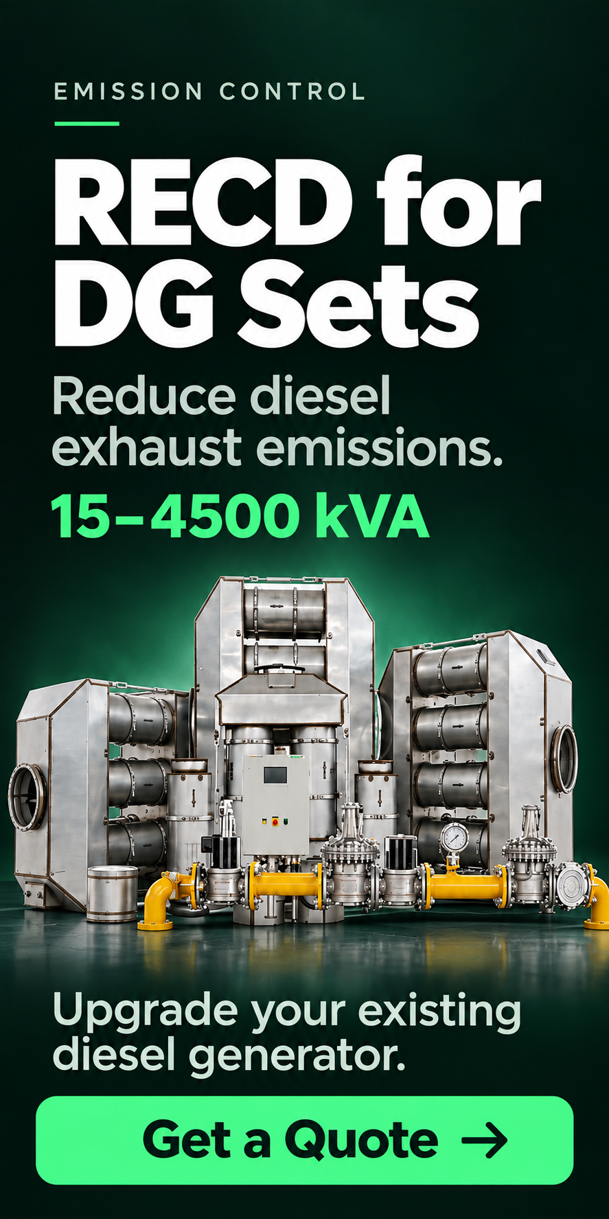 Get an RECD quote for 15–4500 kVA DG sets